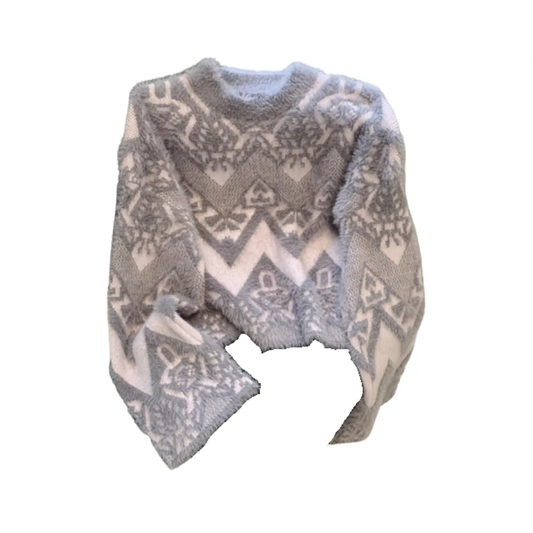 Pre Order:  Vintage Jacquard Loose Knit Sweater