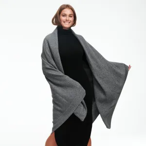 Recycled Cashmere Waffle Throw