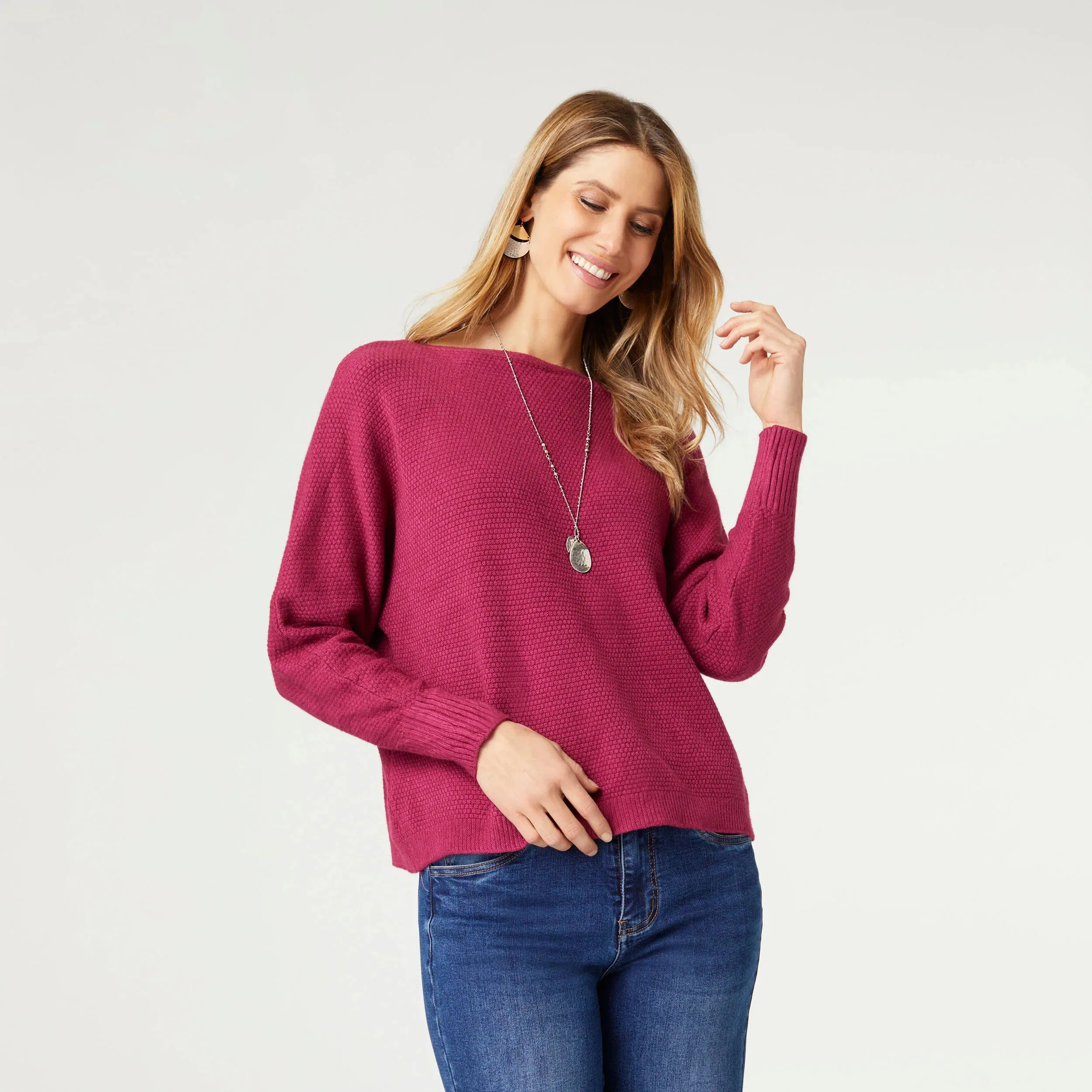 Relaxed Ciana Sweater - Burgundy