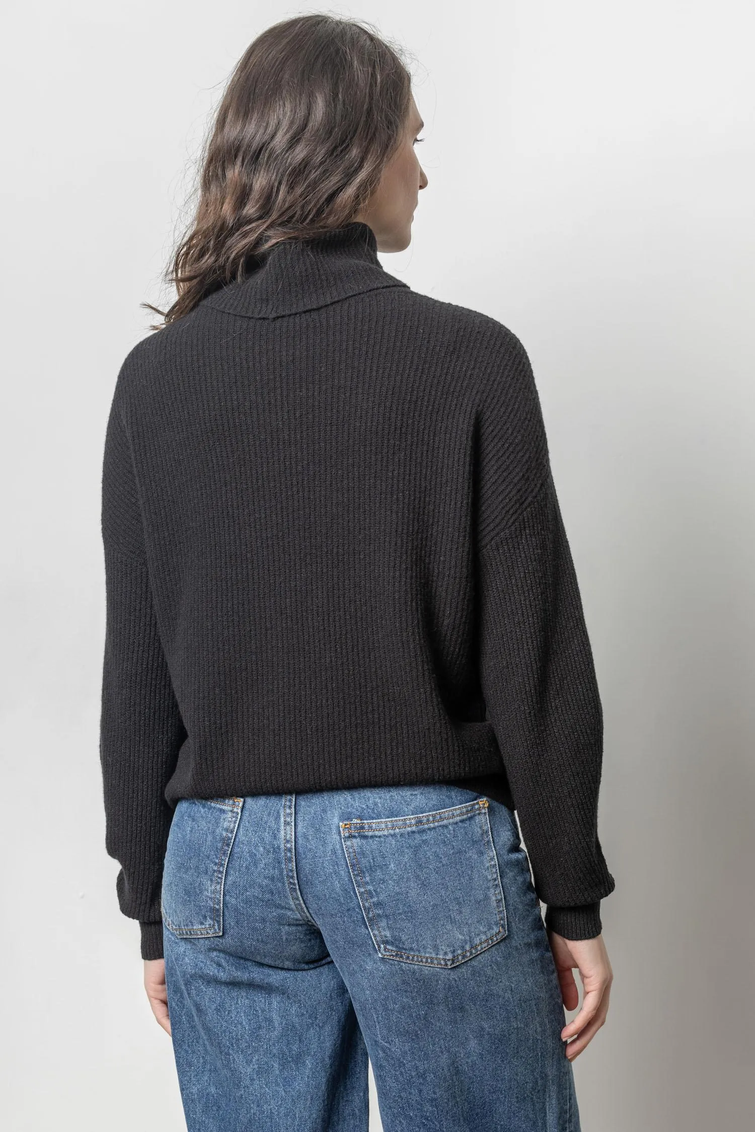 Relaxed Rib Turtleneck Sweater