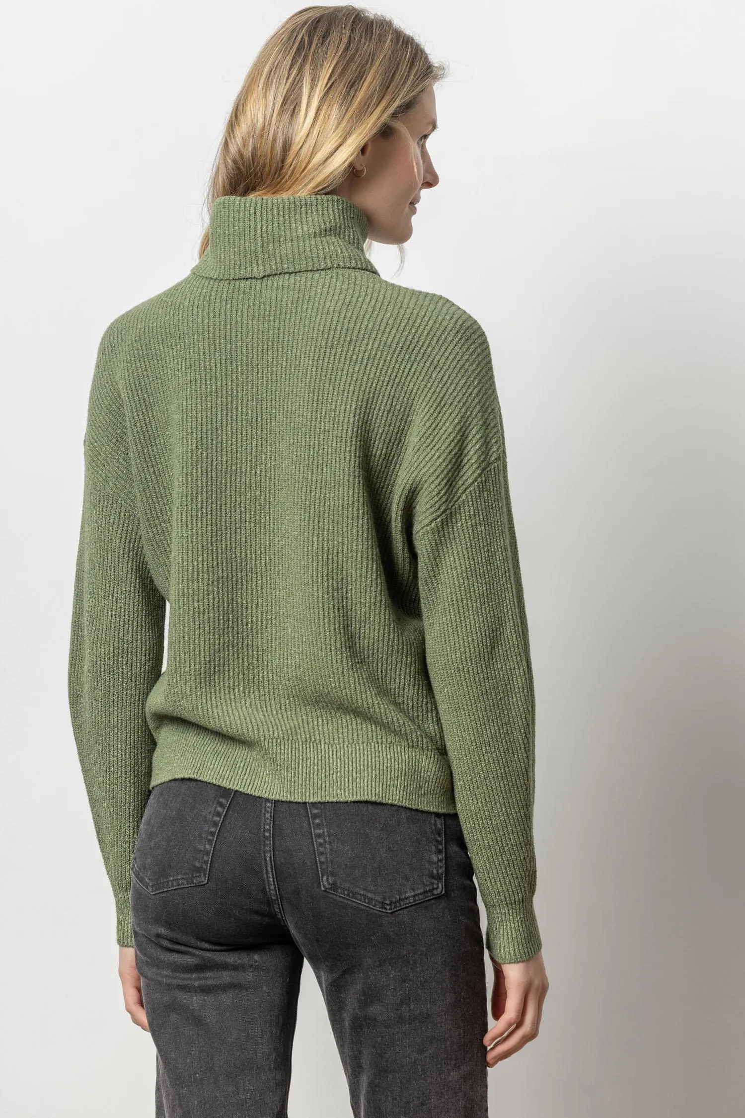 Relaxed Rib Turtleneck Sweater