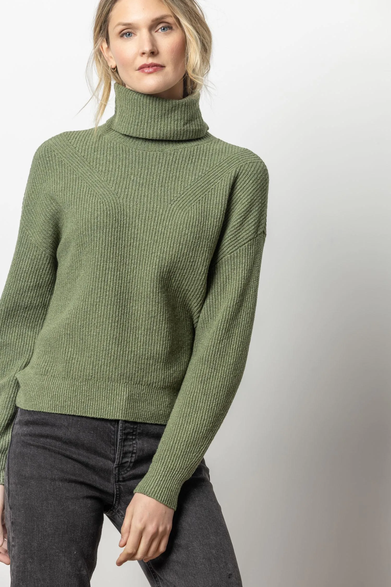 Relaxed Rib Turtleneck Sweater