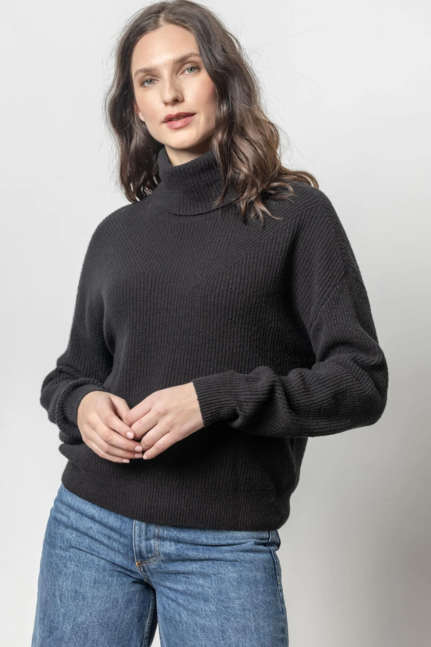 Relaxed Rib Turtleneck Sweater