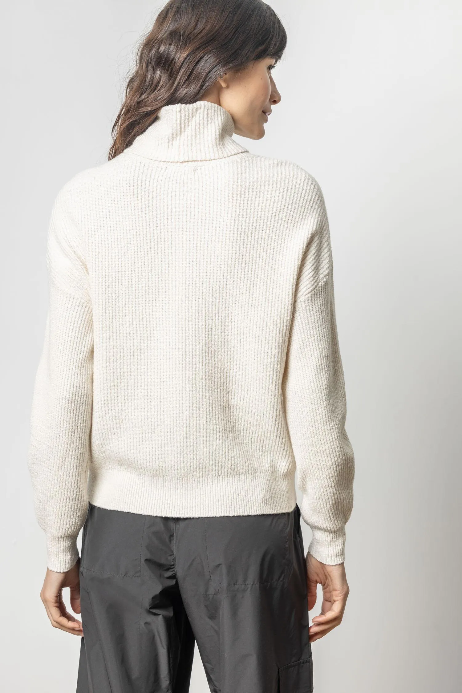 Relaxed Rib Turtleneck Sweater