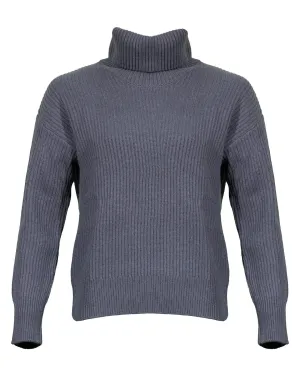 Ribbed Wool-Cashmere Turtleneck