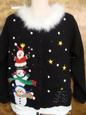 Super Fluffy Collar Ugly Festive Xmas Sweater