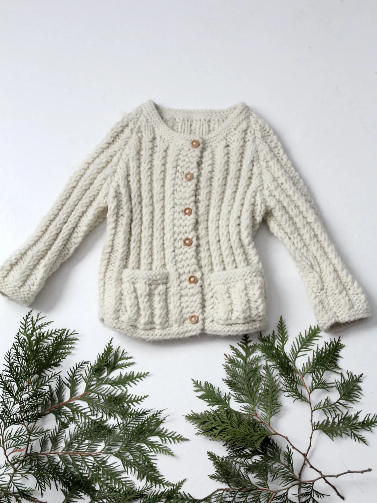 vintage children's hand knit cardigan