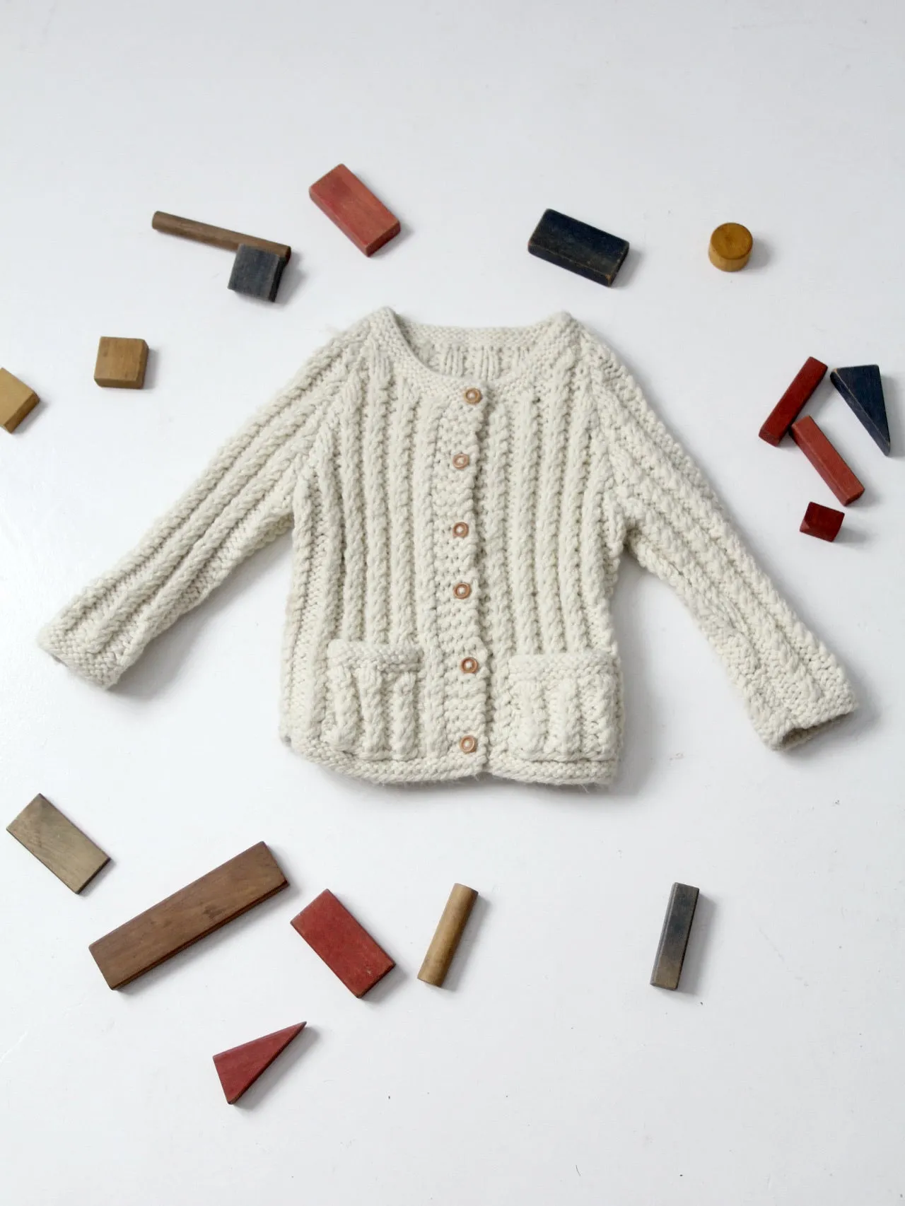 vintage children's hand knit cardigan