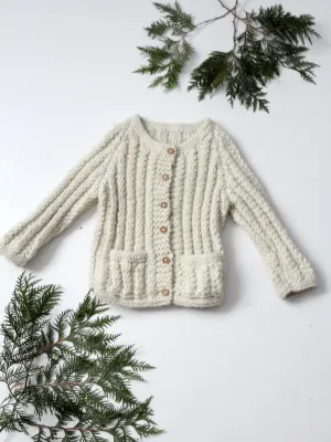 vintage children's hand knit cardigan