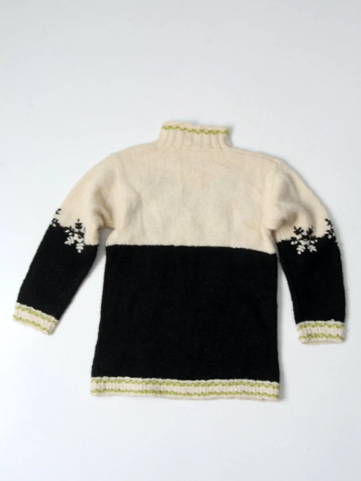 vintage hand knit snowflake sweater