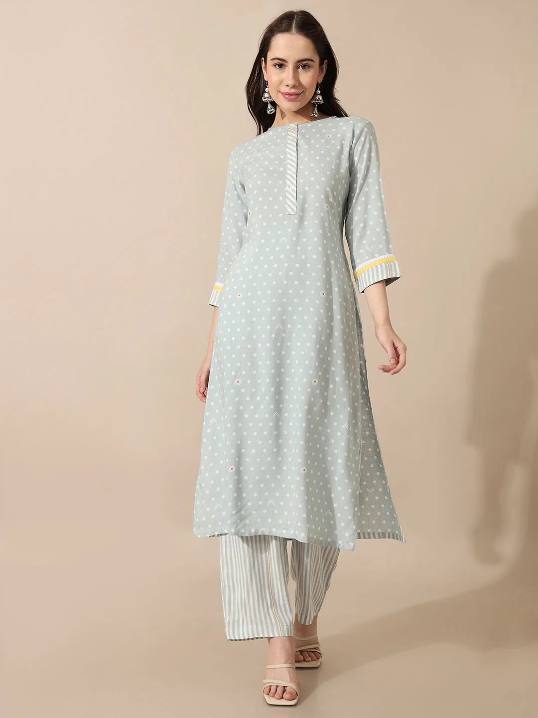 Wildflower Blue Polka Kurta