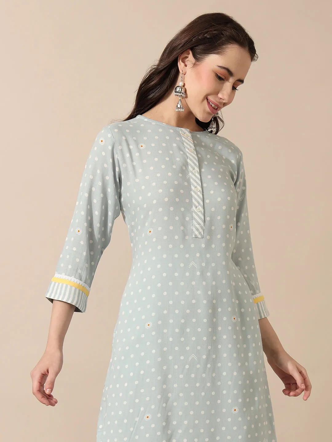 Wildflower Blue Polka Kurta