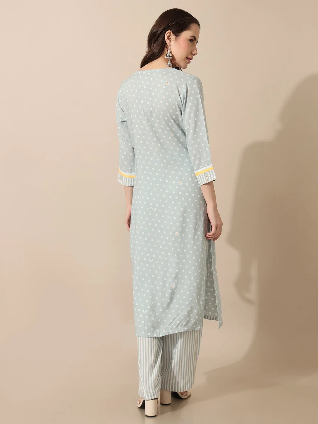 Wildflower Blue Polka Kurta