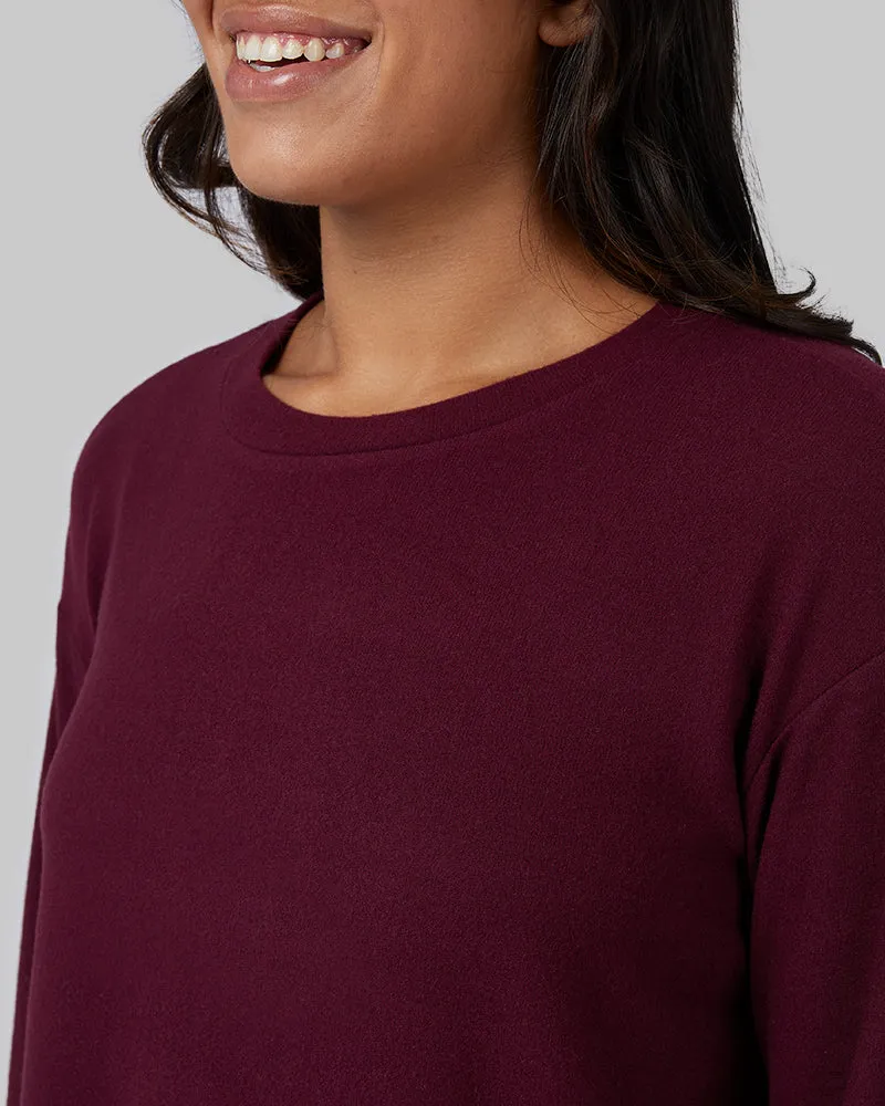 WOMEN'S SOFT SWEATER KNIT CREW TOP