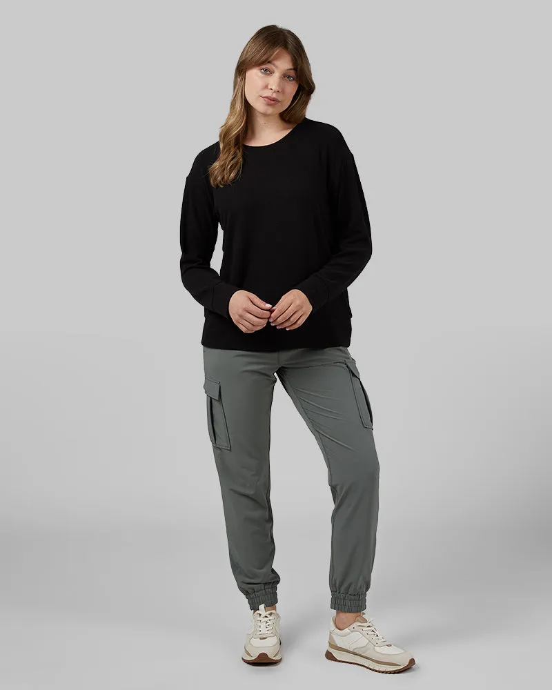 WOMEN'S SOFT SWEATER KNIT CREW TOP