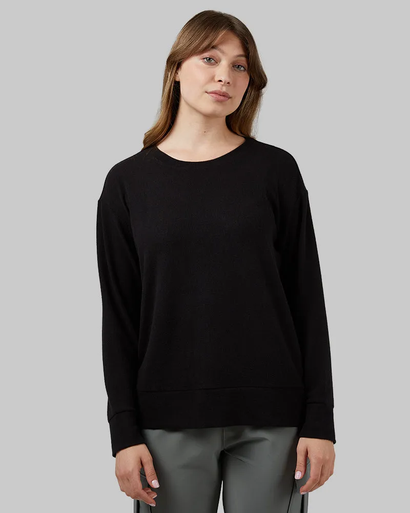 WOMEN'S SOFT SWEATER KNIT CREW TOP