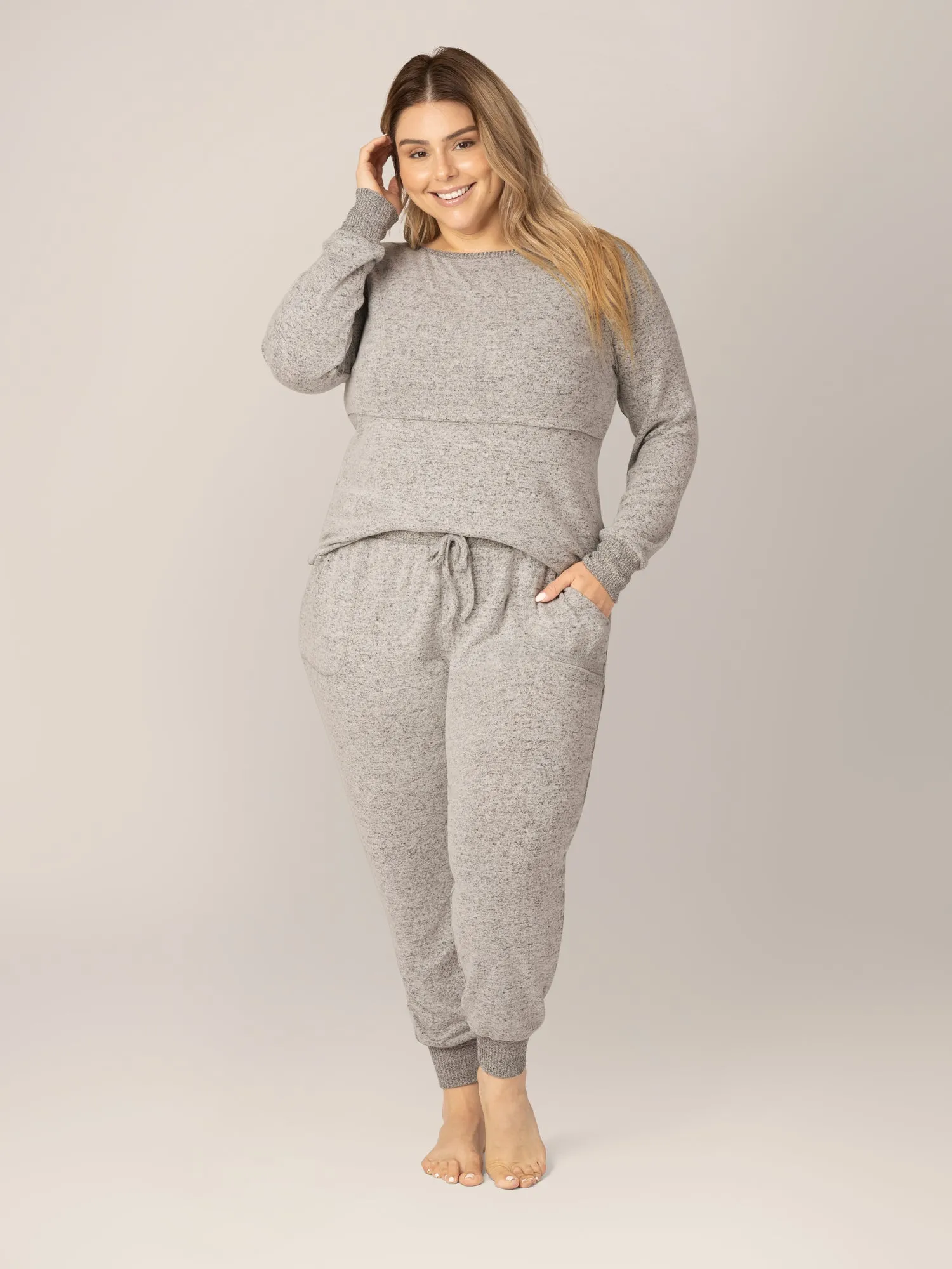 Zoe Nursing Pajama & Lounge Set | Grey Heather