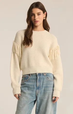 ZSU On the Fringe Sweater in Sea Salt